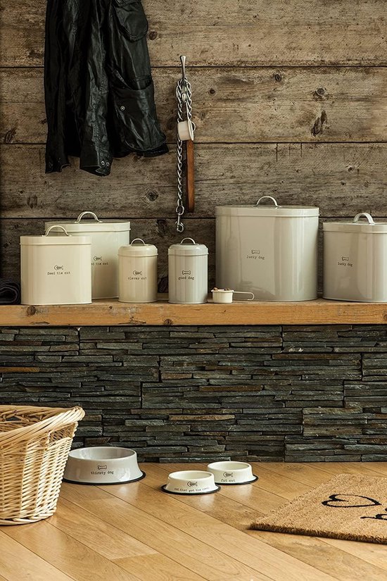 Articles ménagers Adore Pets "Lucky Dog, poubelle alimentaire avec cuillère, naturel, 6,5 litres