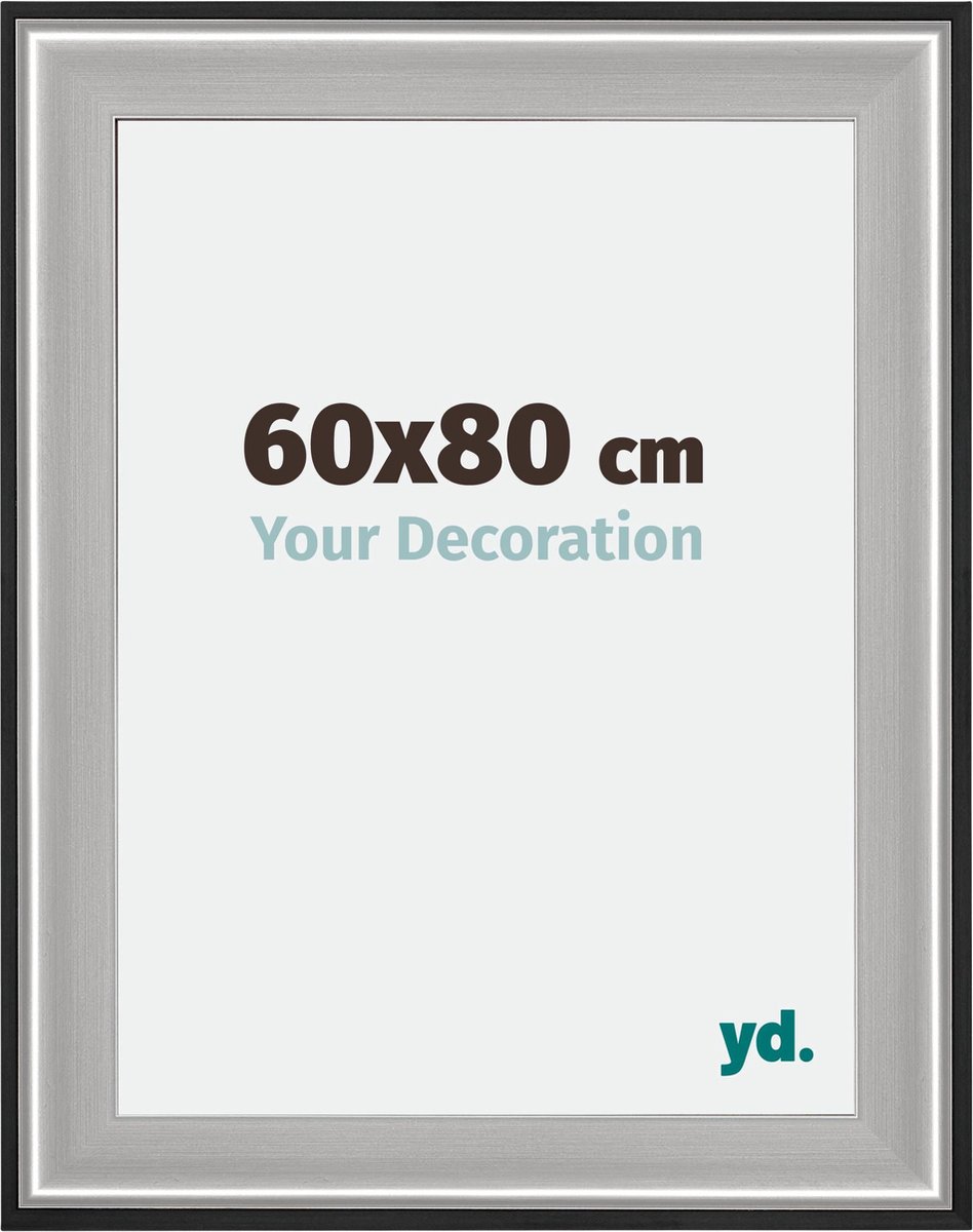 yd. Your Decoration - Fotolijst 60x80 cm - Hout - Zwart Zilver Gepolijst - Birmingham