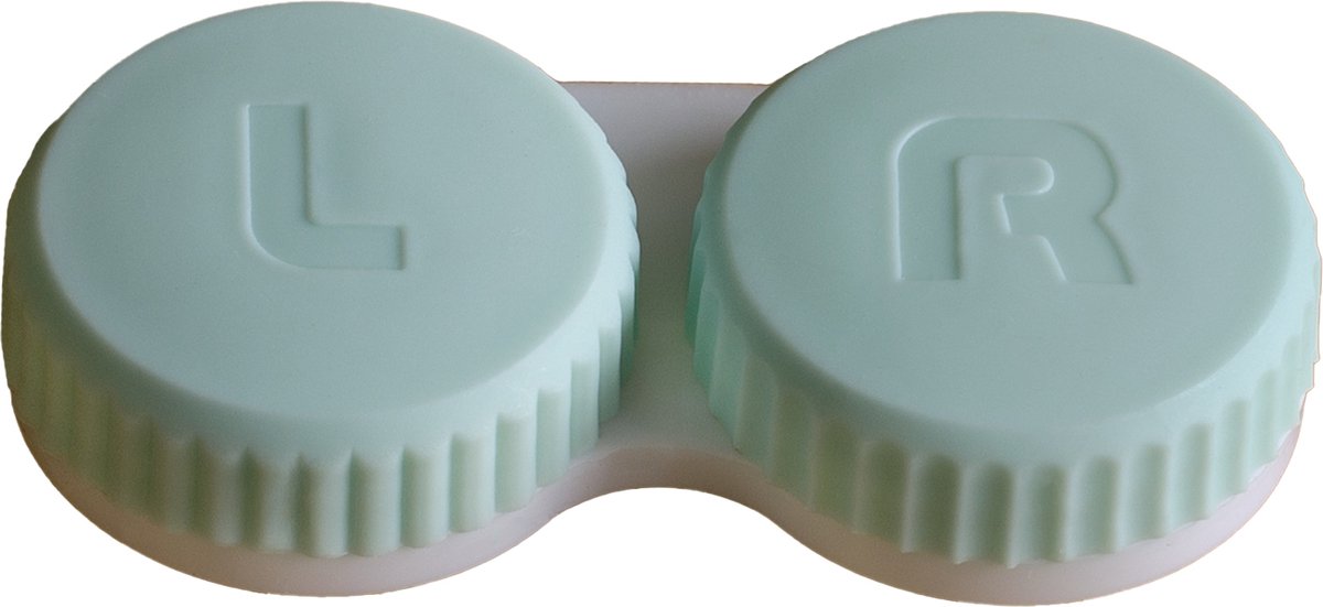 Lensbakjes - 2 stuks - Groene doppen - Compact - Antibacterieel - Groen - L/R Inscriptie - Lenzenhouders - Lenzendoosjes