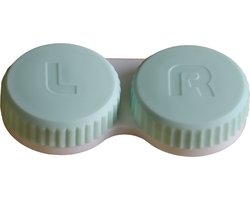 Lensbakjes - 2 stuks - Groene doppen - Compact - Antibacterieel - Groen - L/R Inscriptie - Lenzenhouders - Lenzendoosjes
