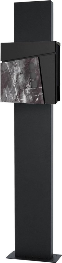 Brievenbus 37x36,5x11 cm antraciet/zwart marmerlook staal ML-Design