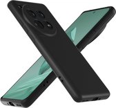 Coque fine en TPU Zwart adaptée pour OnePlus 12 | Couverture arrière Zwart mat | Flexible | Poids léger | Très mince