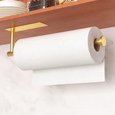 Keukenrolhouder – zelfklevend of boorbaar, gouden papieren handdoekhouder voor wandmontage voor de keuken, keukenroldispenser van roestvrij staal