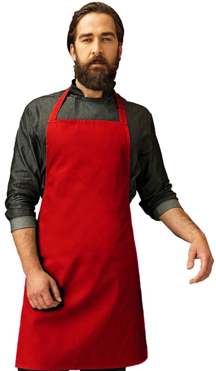 Keukenschort voor volwassenen rood - Barbecueschort rood basic