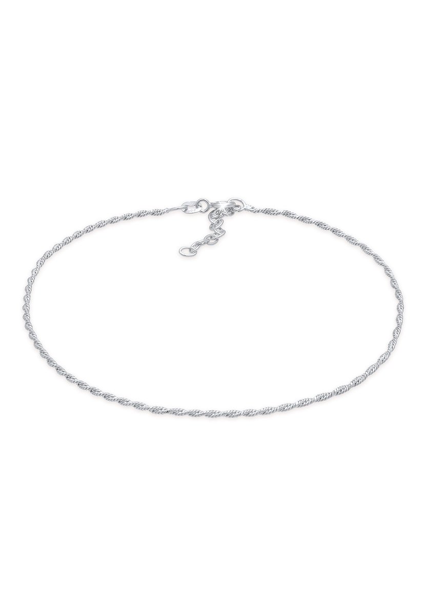 Elli - Enkelbanden - Dames Twisted Cord Basic Tijdloze Trend Verstelbaar in 925 Sterling Zilver - Dames