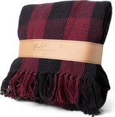 Recycled Cotton Plaid Geruit Bordeaux 130x180 cm