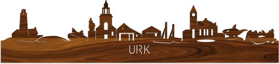 Skyline Urk Palissander hout - 100 cm - Woondecoratie - Wanddecoratie - Meer steden beschikbaar - Woonkamer idee - City Art - Steden kunst - Cadeau voor hem - Cadeau voor haar - Jubileum - Trouwerij - WoodWideCities