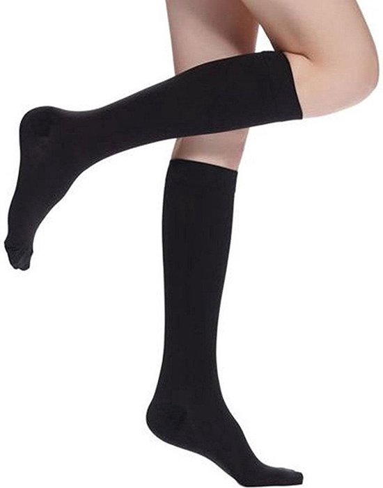 New Age Devi - Zwarte Compressie- Steun- en Reiskousen - Maat L - voor Sport en Comfort van Merkloos — afbeelding 3
