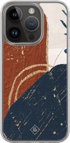 Casimoda® hoesje - Geschikt voor iPhone 13 Pro - Abstract Terracotta - 2-in-1 case - Schokbestendig - Geometrisch patroon - Verhoogde randen - Rood, Transparant