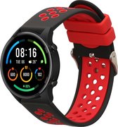kwmobile bandje geschikt voor Xiaomi Mi Watch Color Sport / S1 Active - Armband voor fitnesstracker in zwart / rood - Horlogeband