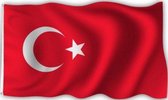 New Age Devi - Turkse Vlag - 90x150cm - Sterke Kwaliteit - Originele Kleuren - Incl Bevestigingsringen - Turkije Flag
