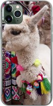 Geschikt voor iPhone 11 Pro Max hoesje - Alpaca - Ketting - Kleuren - Siliconen Telefoonhoesje
