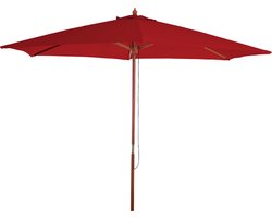 Parasol Florida, tuinparasol marktparasol, Ø 3m polyester/hout ~ bordeaux