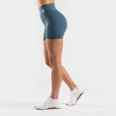 Zeuz Short Legging de Sport pour Femmes Taille Haute - Vêtements de Sport & Legging de Sport Squat Proof pour Fitness & CrossFit - Pantalon de Course à Pied, Pantalon de Yoga - 70% Nylon & 30% Élasthanne - Bleu - Taille S