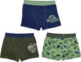 3 Pack Jurassic World Jongens boxershorts - Marineblauw-Groen-Lichtgroen - Maat 110/116