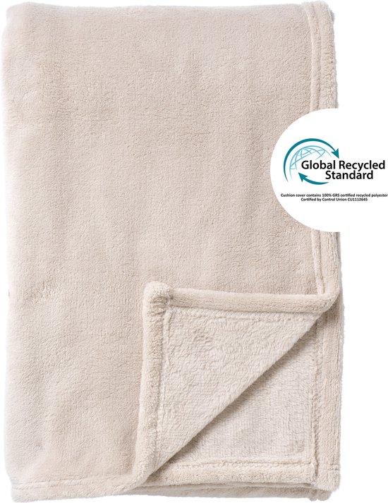 Dutch Decor - SIDNEY - Plaid 140x180 cm - Fleece deken van 100% gerecycled polyester – superzacht - Eco Line collectie - Pumice Stone - beige