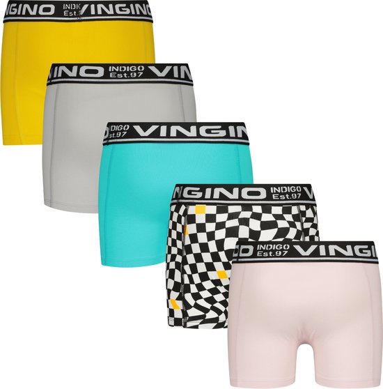Vingino Boxer-B-SO24 Colors 5 pack Jongens Onderbroek - Multicolor Blue - Maat XL
