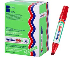 ARTLINE 100 NEAT - Permanent Marker - Doos van 12 stuks - 7,5-12mm Lijndikte - Rood