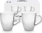 VT- living - Mugs avec Oreille XL - Argent - Porcelaine - 400 Ml