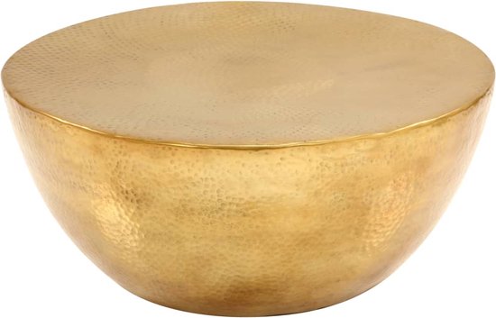 vidaXL Table basse 70x30 cm aluminium martelé couleur laiton