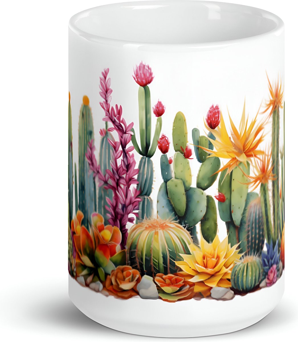 Cactus Planten - Koffie & Thee Mok 443 ml| koffiemok cadeau| | Theemok cadeau| Mok cadeau| Koffie Beker| Thee Beker| Koffie Kop| Thee Kop| Cactus Planten Mok| Cactus Mok| Planten Mok