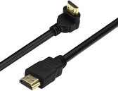 Qost - HDMI Kabel 90 Graden - Male to Male - 4K 60 Hz - 2.0 HDMI Versie - Zwart - Haakse Aansluiting