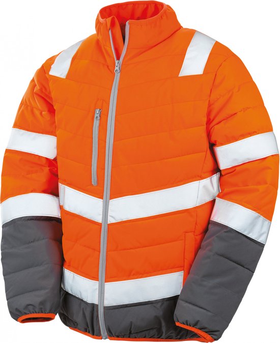 Jas Unisex S Result Lange mouw Fluorescent Orange / Grey 100% Polyester