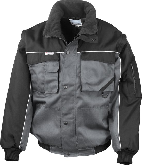 Foto: Result zip sleeve heavy duty jacket rt71 grey black xxl