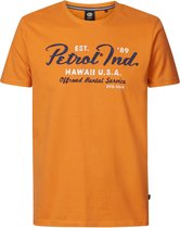 Petrol Industries - Heren Artwork T-shirt Bonfire - Oranje - Maat XXXL