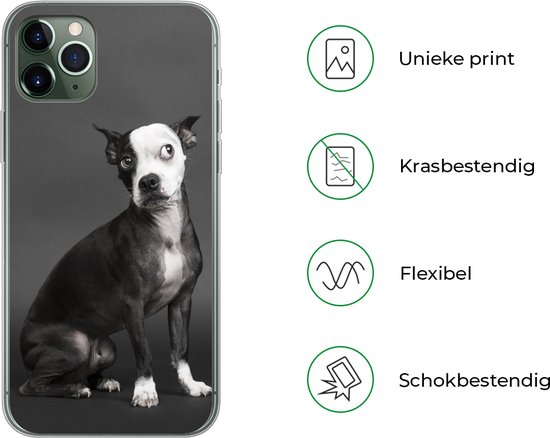 Telefoonhoesje Geschikt voor iPhone 11 Pro Max hoesje - Hond - Vlek - Portret - Siliconen Telefoonhoesje