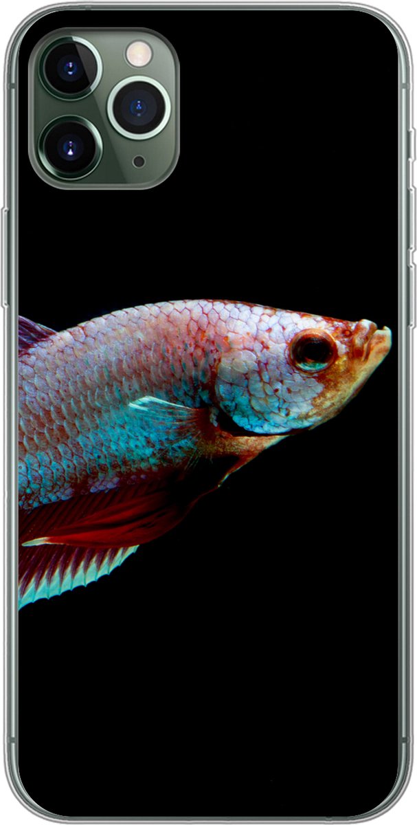 Telefoonhoesje Geschikt voor iPhone 11 Pro Max hoesje - Vis - Dieren - Licht - Siliconen Telefoonhoesje Telefoonhoesje