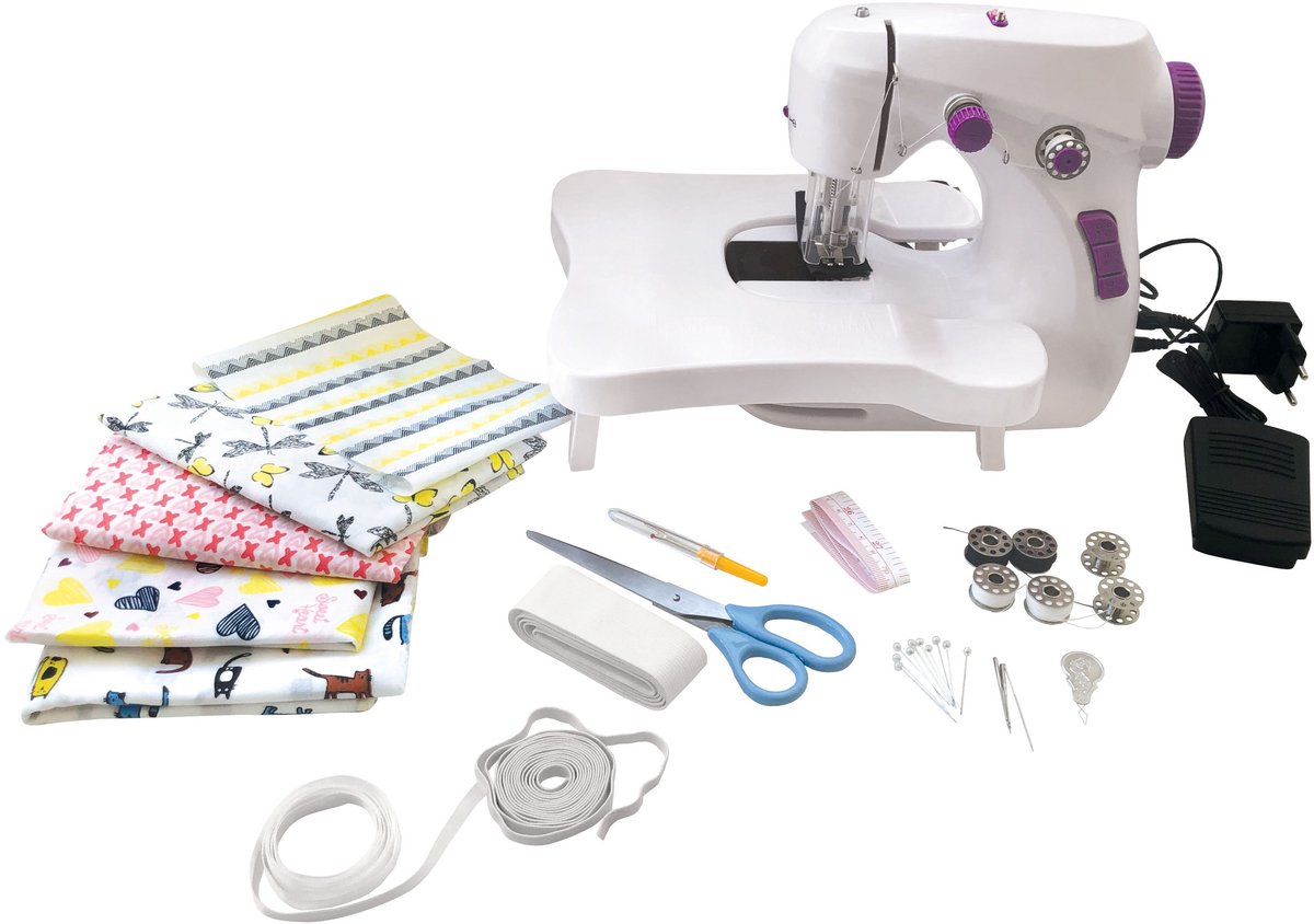 Lexibook, geweldig Naatlatelier, naaimachine, 5 stofcoupons & accessoires inbegrepen, Wit / paars, SW200