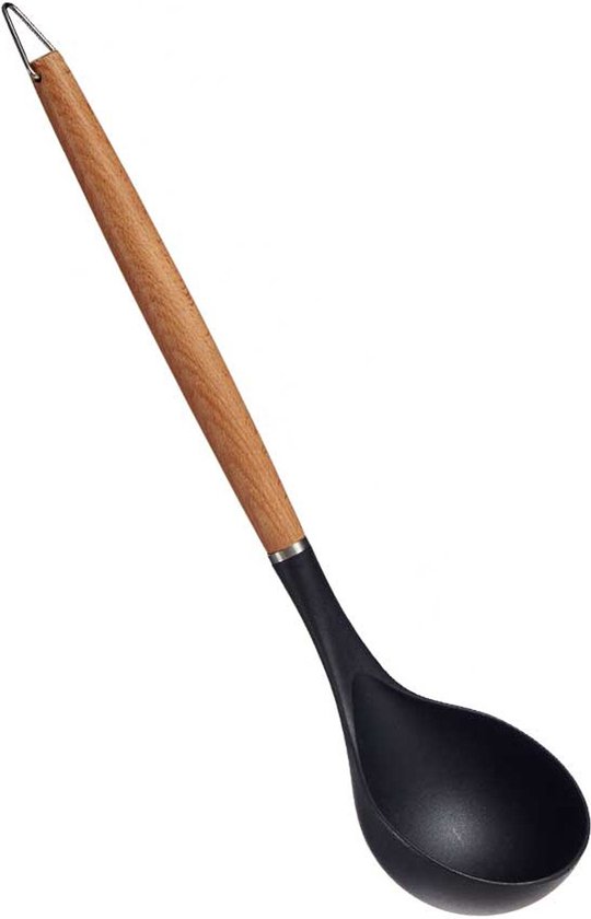 Foto: Lovers kook keuken gerei soep lepel zwart bruin kunststof hout 32 cm