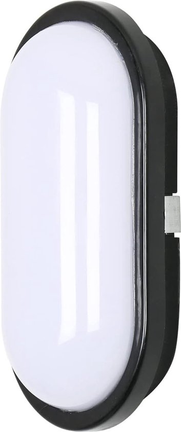 Goeco Plafondlamp - 21cm - Klein - Elliptische - 15W - LED - Wandlamp - 6000K - 1400LM - Zwart