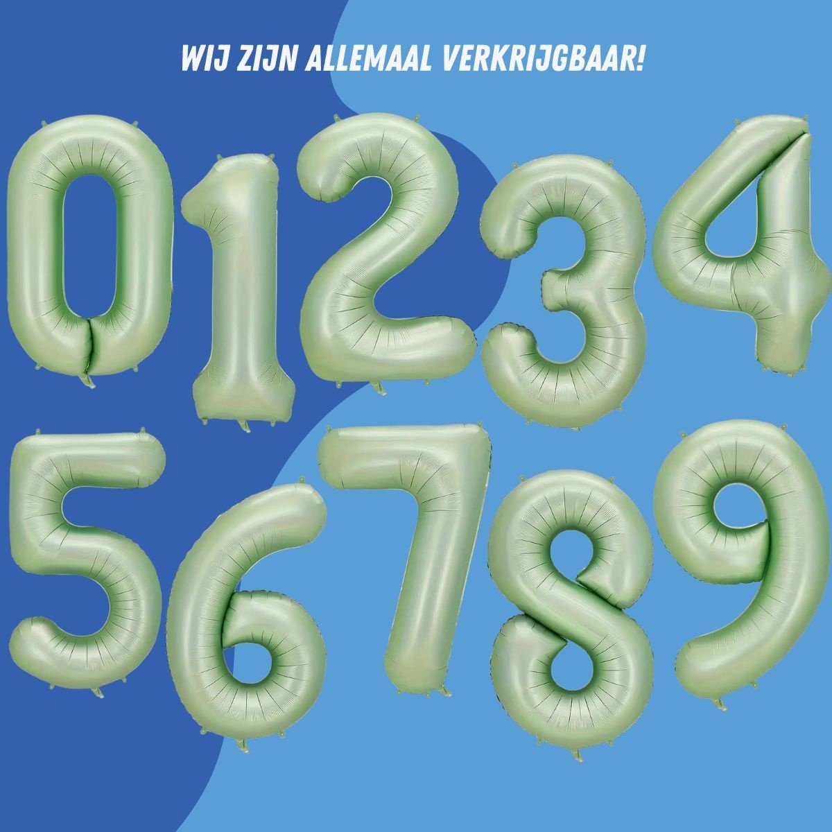 Folieballon Cijfer 1 Jaar Verjaardag Versiering Cijferballon Feest Decoratie Helium Ballonnen Folie Groen - Xl Formaat — afbeelding 2