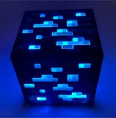 Lampe Minecraft - Bloc diamant LED lumineux - Batterie interne - Mur suspendu - Lampe de nuit - Chambre Enfants