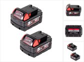 Kit de démarrage à batterie Milwaukee 18V avec 2x batterie M18 B5 18V 5,0Ah