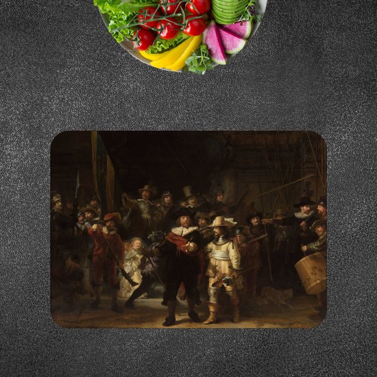 Flexibele Placemat - De Nachtwacht, Rembrandt van Rijn, 1642 - Set van 8 Placemats - 40x30 cm - PVC Doek - Afneembaar
