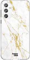 HappyCase Hoesje met leuke Wit Marmer Print Geschikt voor Samsung Galaxy S23 FE | Flexibel TPU | Stijlvolle Back Cover