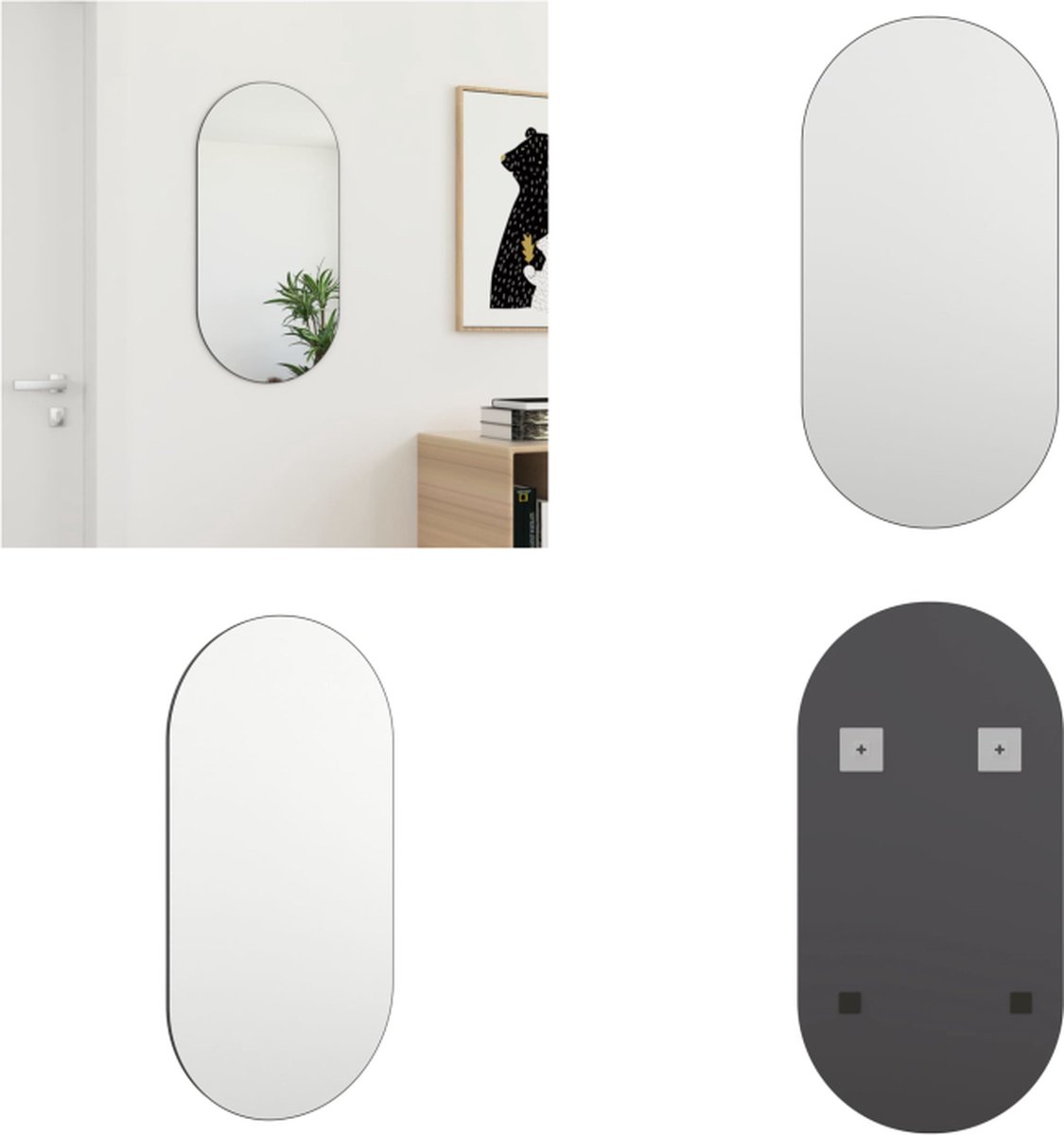 VidaXL Spiegel 80x40 cm glas Wandspiegel Wandspiegels Slaapkamerspiegel Slaapkamerspiegels