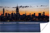 Silhouet van de skyline van New York Poster 180x120 cm - Foto print op Poster (wanddecoratie woonkamer / slaapkamer) / Amerikaanse steden Poster XXL / Groot formaat!