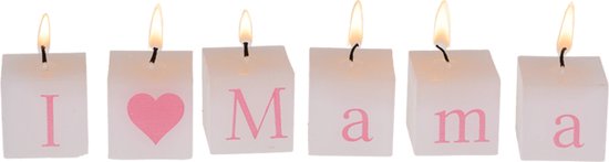 I Love Mama Kaarsen (set Van 6) van OOTB
