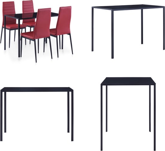 vidaXL Ensemble de salle à manger 5 pièces Rouge vin - Table de salle à manger et chaise de salle à manger - Tables et Chaises de salle à manger - Set de salle à manger - Ensembles de salle à manger