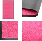 vidaXL Deurmat wasbaar 90x150 cm roze - Mat - Matten - Deurmat - Deurmatten