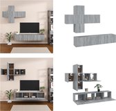 vidaXL 7-delige Tv-meubelset bewerkt hout grijs sonoma eikenkleurig - Tv-kast - Tv-kasten - Tv-meubel - Hifi-meubel