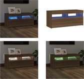 vidaXL Tv-meubel met LED-verlichting 90x35x40 cm bruineikenkleurig - Tv-kast - Tv-kasten - Tv-meubel - Hifi-meubel