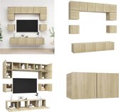 vidaXL 8-delige Tv-meubelset spaanplaat sonoma eikenkleurig - Tv-kastenset - Tv-kastensets - Tv-kasten - Tv-meubelset