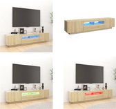 vidaXL Tv-meubel met LED-verlichting 180x35x40 cm sonoma eikenkleurig - Tv-kast - Tv-kasten - Televisiekast - Televisiekasten
