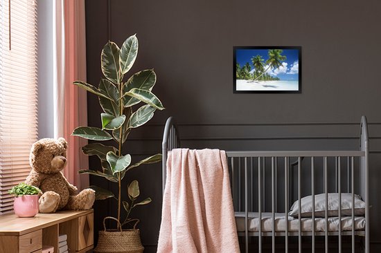 Photo en cadre - Une plage tropicale sur le cadre photo République Dominicaine noir 30x20 cm - Affiche sous cadre (Décoration murale salon / chambre) / Mer et plage