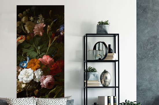 Poster Vaas met bloemen - Schilderij van Rachel Ruysch - 75x150 cm